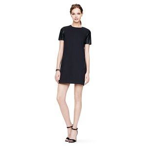 CLUB MONACO | Cecilia Leather Shift Dress | Black | Size 2